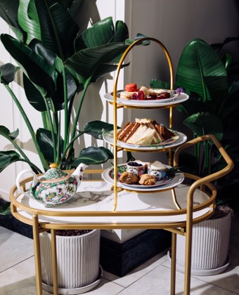 tea and snack cart at Fontenelle tea Room